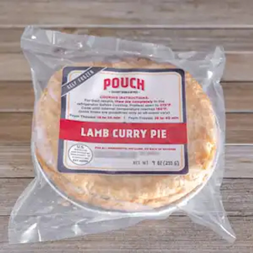 Pouch Pies - Lamb Curry 9oz x8 
Tender pieces of lamb cooked in an authentic Indian curry.  Pouch Pies - Lamb Curry 9oz x8 
Tender pieces of lamb cooked in an authentic Indian curry.