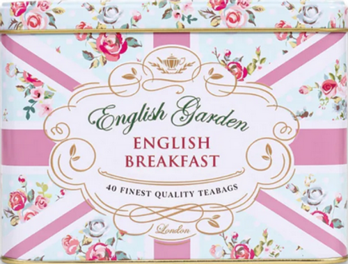 Ahmad of London - Gift Teas - English Garden Caddy - English Breakfast Tea - 40 Tea Bags