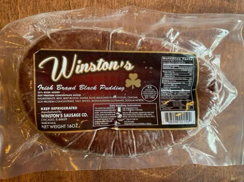 Winstons Black Pudding 1lb - ( Choose 6-10 items to fill cooler) Winstons Black Pudding 1lb - ( Choose 6-10 items to fill cooler)