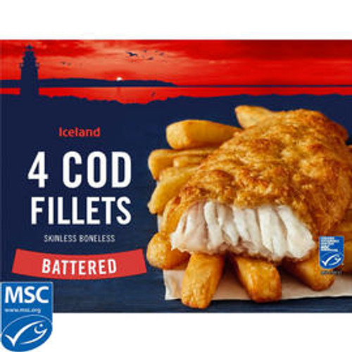 Iceland Battered Cod Fillets 4pk 440g Iceland Battered Cod Fillets 4pk 440g