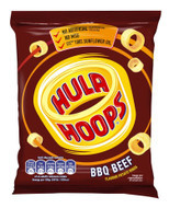 Hula Hoops BBQ Beef Crisps 34g 
A Pub Classic! BBQ Beef Flavoured Potato snack
ALLERGENS: Milk