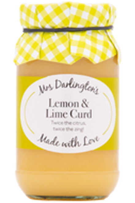 Mrs Darlingtons Lemon & Lime Curd 320g 
Mrs Darlington's Legendary Lemon & Lime Curd! The curd with an extra zing! Delicious with crumpets, toast, yoghurt, pies, puddings and a variety of your favourite dishes
ALLERGENS: Egg