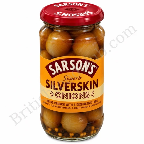 Sarsons Med & Tangy Silverskin Onions - 460g