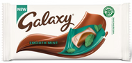 Galaxy Mint 110g 
Creamy Milk Chocolate Bar Infused With Natural Peppermint Flavour.
ALLERGENS: Milk, Soya