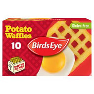 Birds Eye Potato Waffles 10pk - 567g 
Crispy on the outside, fluffy on the inside. These waffles are formed from fresh mashed potatoes and lightly fried.
