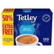 Tetley Decaf 120's - 375g x6
Smooth, rich, naturally decaffeinated classic British blend black tea