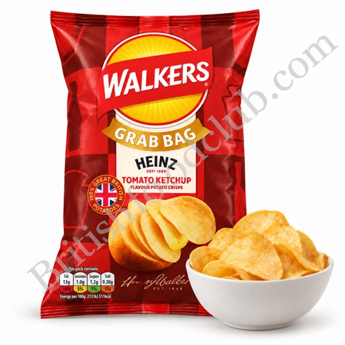 Walkers Heinz Tomato Ketchup Crisps - GRAB BAG - 45g