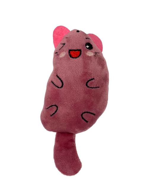 catnip animal plush (mauve cat)