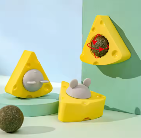 Cheese with Catnip Ball Cat Toy