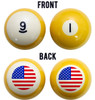 Stars & Stripes American Flag Billiard Ball Set