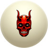 Horned Red Skull Cue Ball