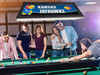 Kansas Jayhawks 42” Spirit Billiard Lamp – Black Frame