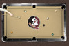 Florida State Seminoles 9' Recreational Billiard Table Felt - Mascot on Gold
