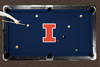 Illinois Fighting Illini 9' Recreational Billiard Table Felt - I Logo on Navy
