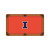 Illinois Fighting Illini 9' Recreational Billiard Table Felt - I Logo on Orange