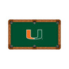 Miami Hurricanes 7'/8' Recreational Billiard Table Felt - U Logo on Green