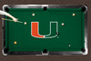 Miami Hurricanes 9' Recreational Billiard Table Felt - U Logo on Green