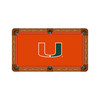 Miami Hurricanes 9' Recreational Billiard Table Felt - U Logo on Orange