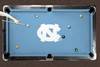 North Carolina Tar Heels 9' Recreational Billiard Table Felt - Logo on Sky Blue
