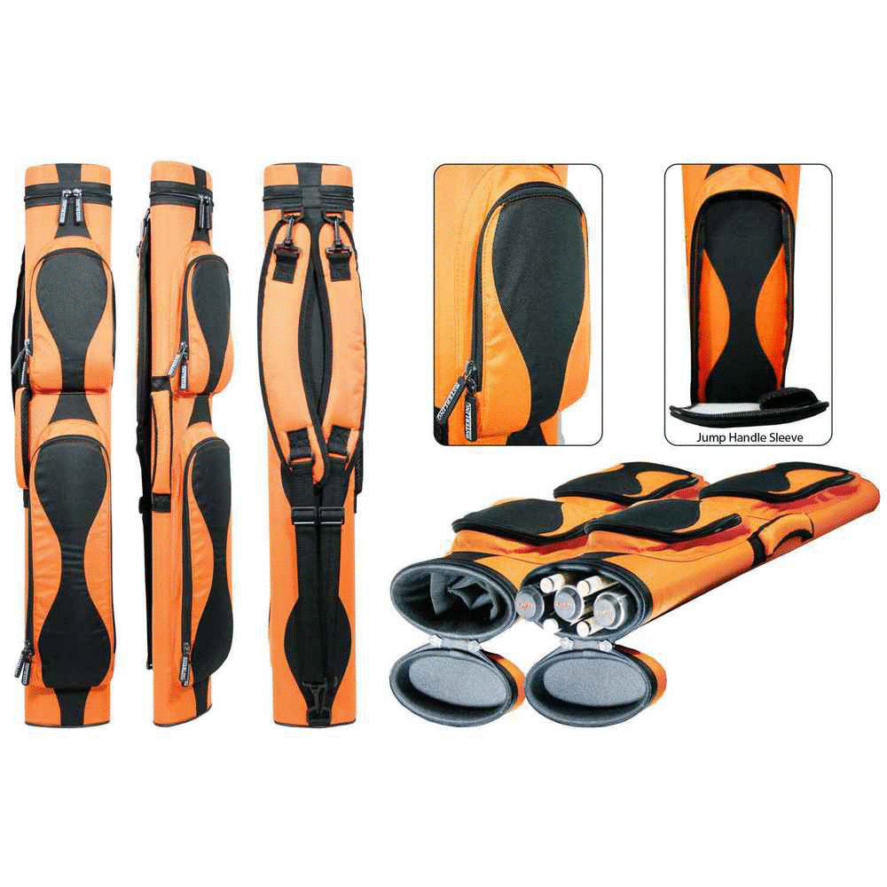 Sterling Orange/Black Wave Pool Cue Case for 3 cues
