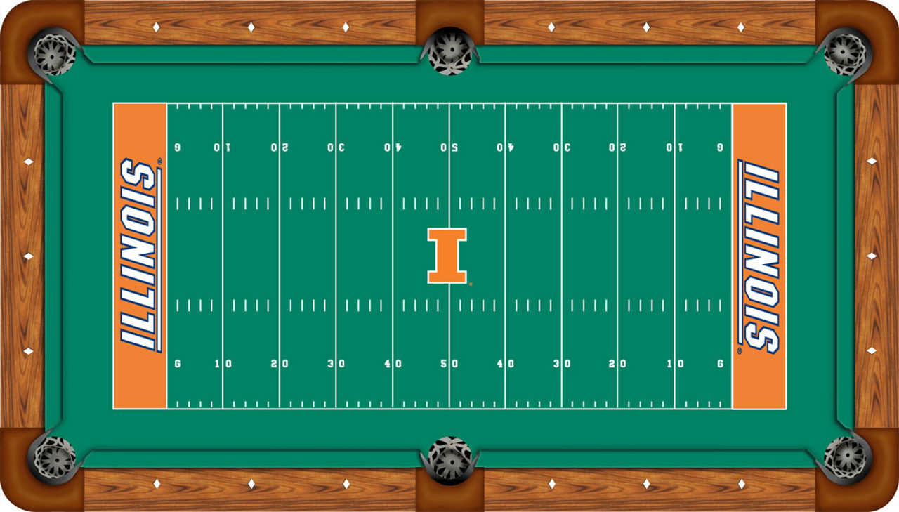 Illinois Fighting Illini 8 foot Custom Pool Table Felt