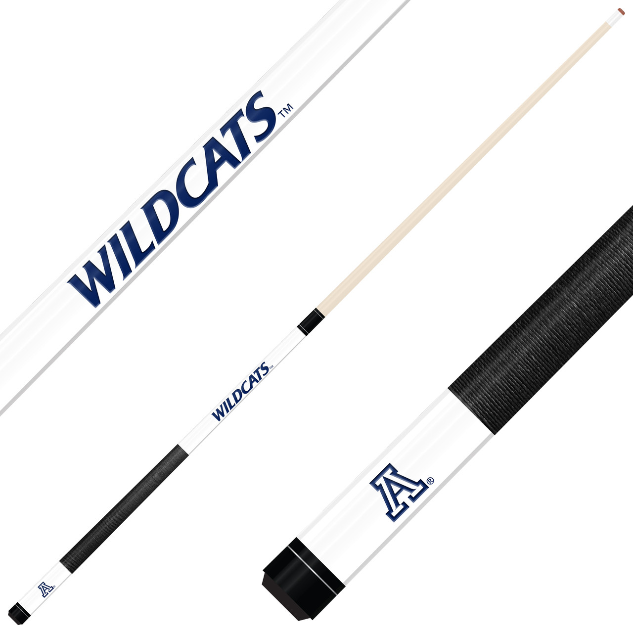 Arizona Wildcats Custom Engraved White Billiard Cue - Blue