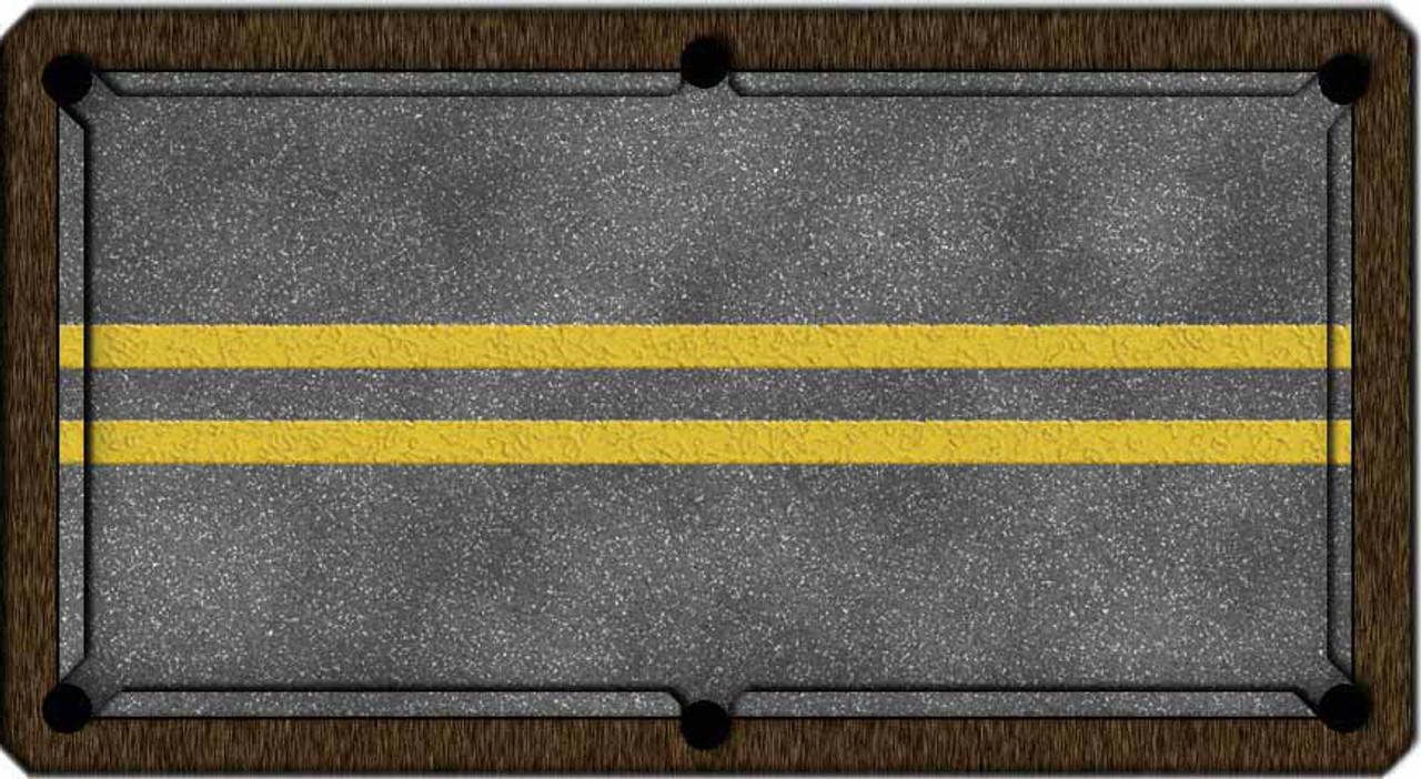 ArtScape Double Yellow Lines Pool Table Cloth