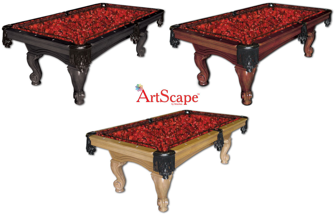 ArtScape Red Hexagons Pool Table Cloth