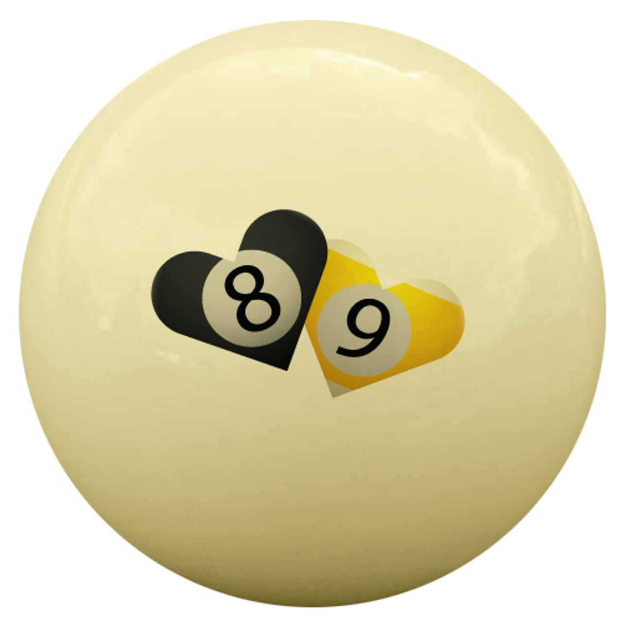 8 & 9-Ball Hearts Cue Ball