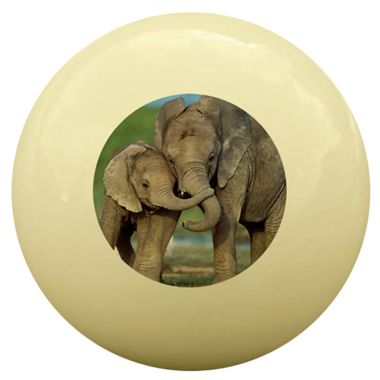 Mama and Baby Elephant Cue Ball