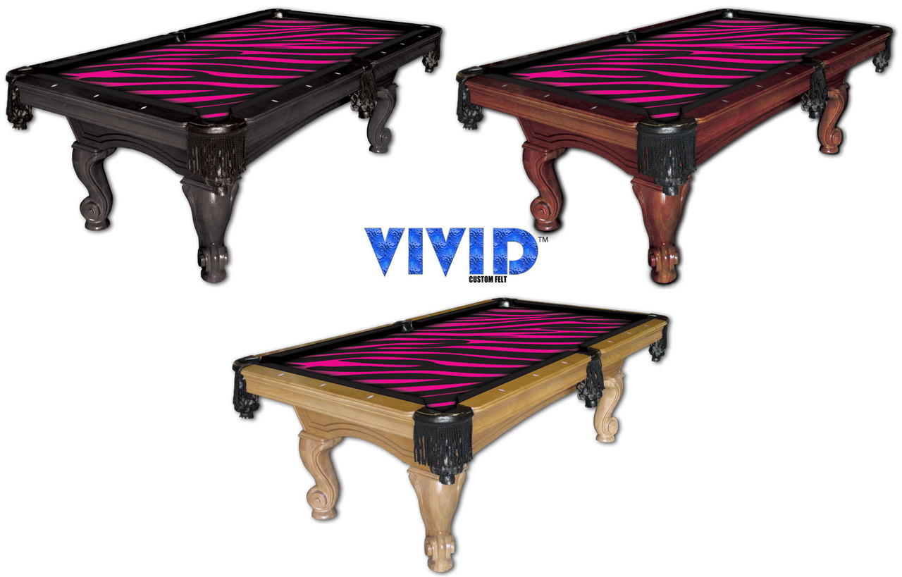 Vivid Pink Zebra 7'/8' Pool Table Felt