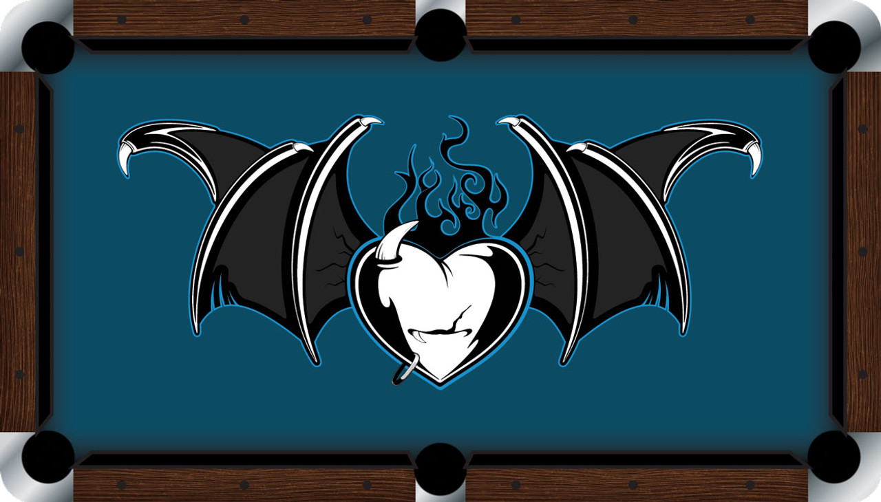 VIVID Winged Heart 9' Pool Table Felt