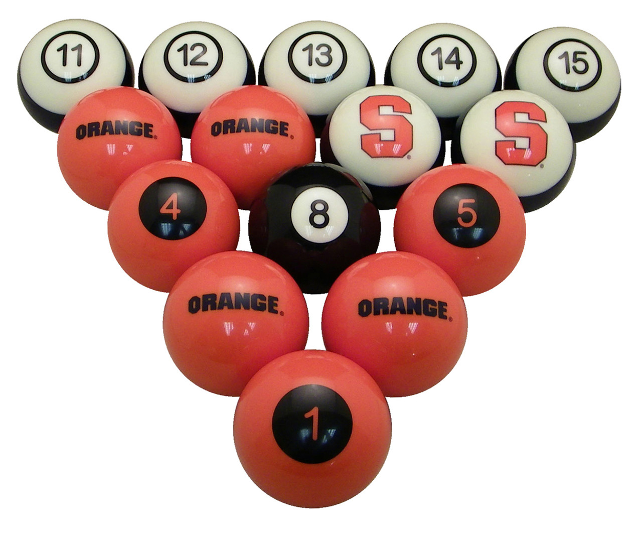 Syracuse Orange Numbered Billiard Ball Set