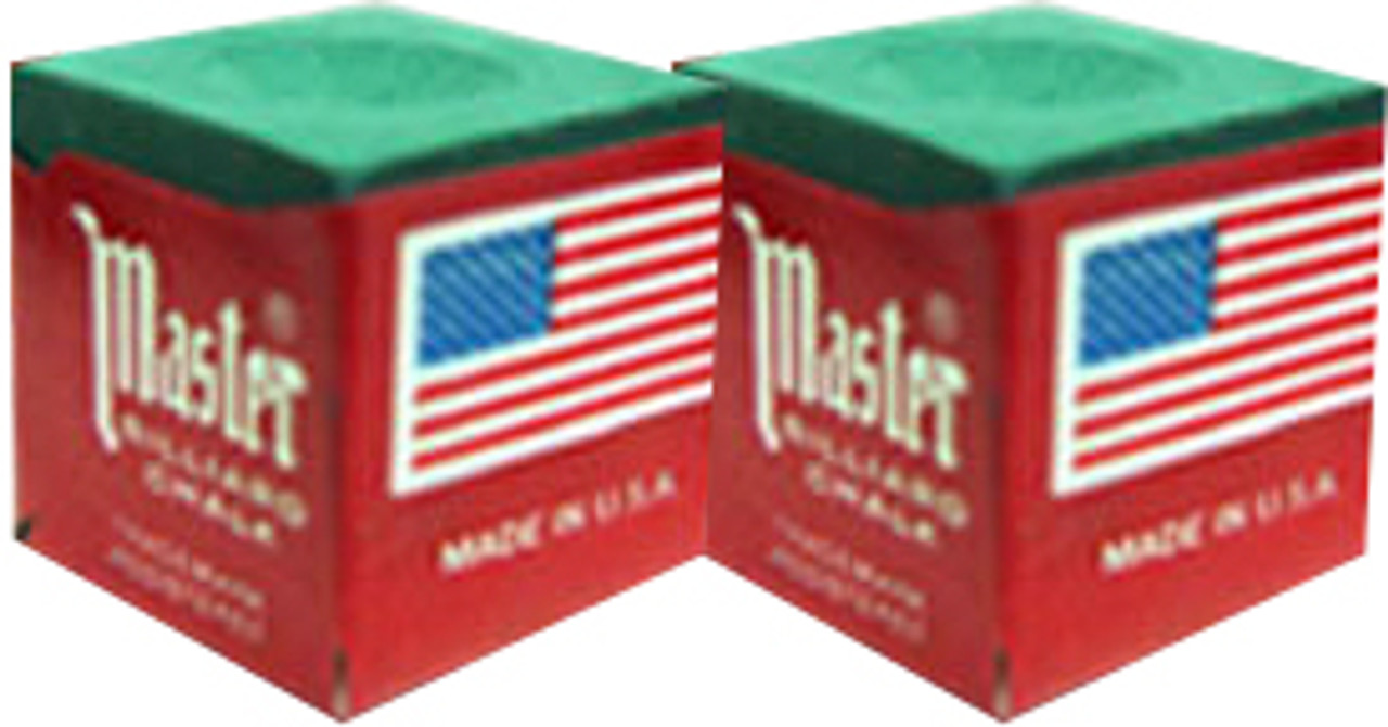 Masters Pool Cue Chalk, Green 2-Pack