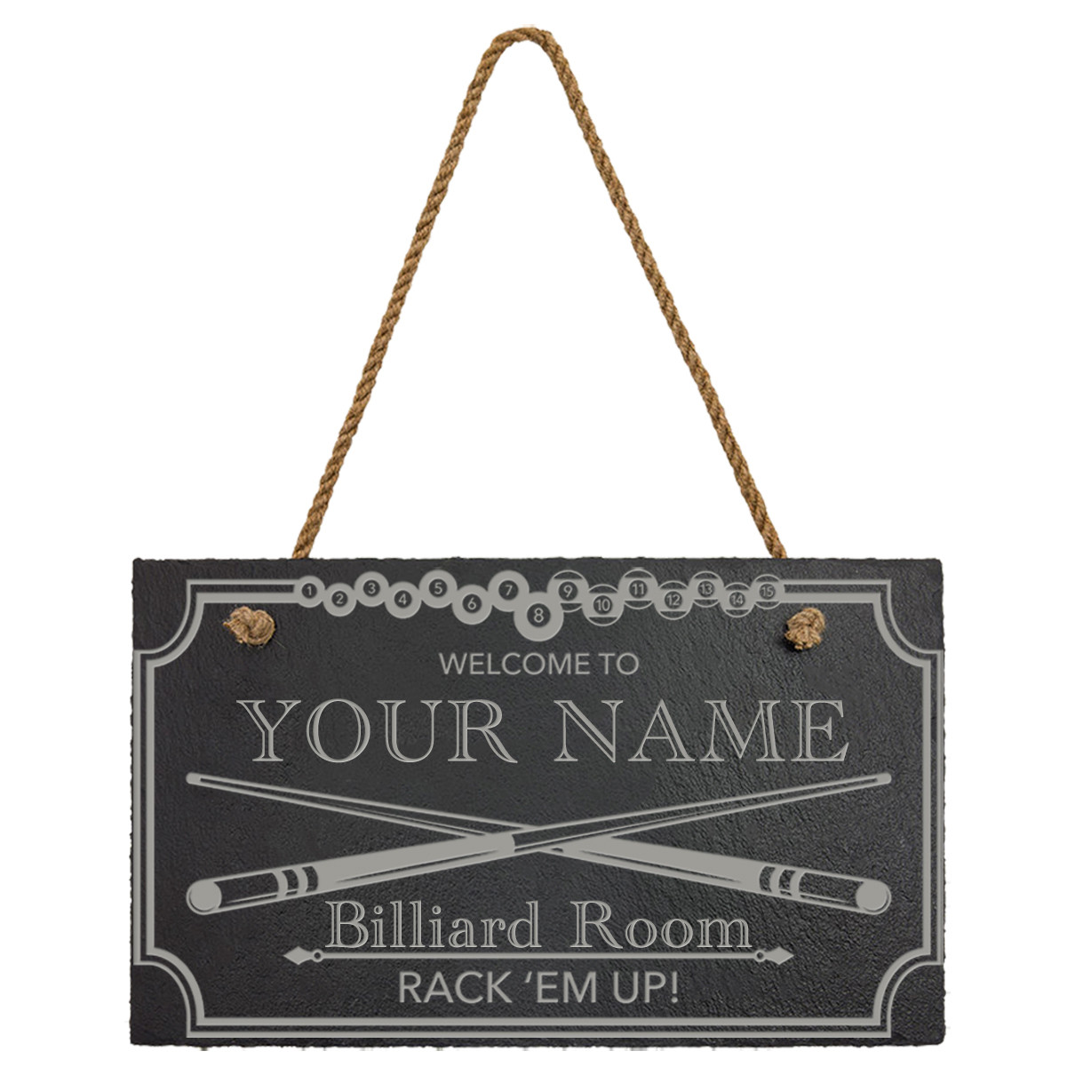 Billiard Room Custom Personalized Slate Sign Plaque