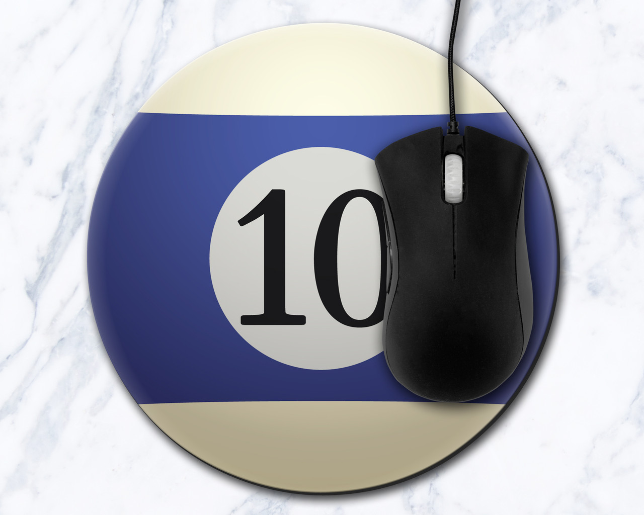 Ten Ball 8 inch Round Mousepad