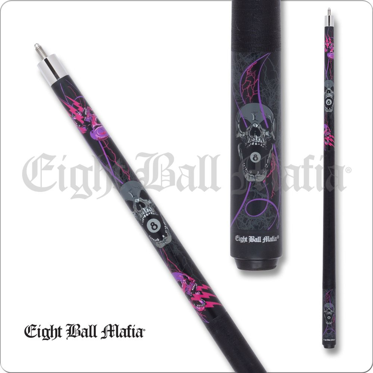 Eight Ball Mafia - Matte Black w/ Pink & Purple