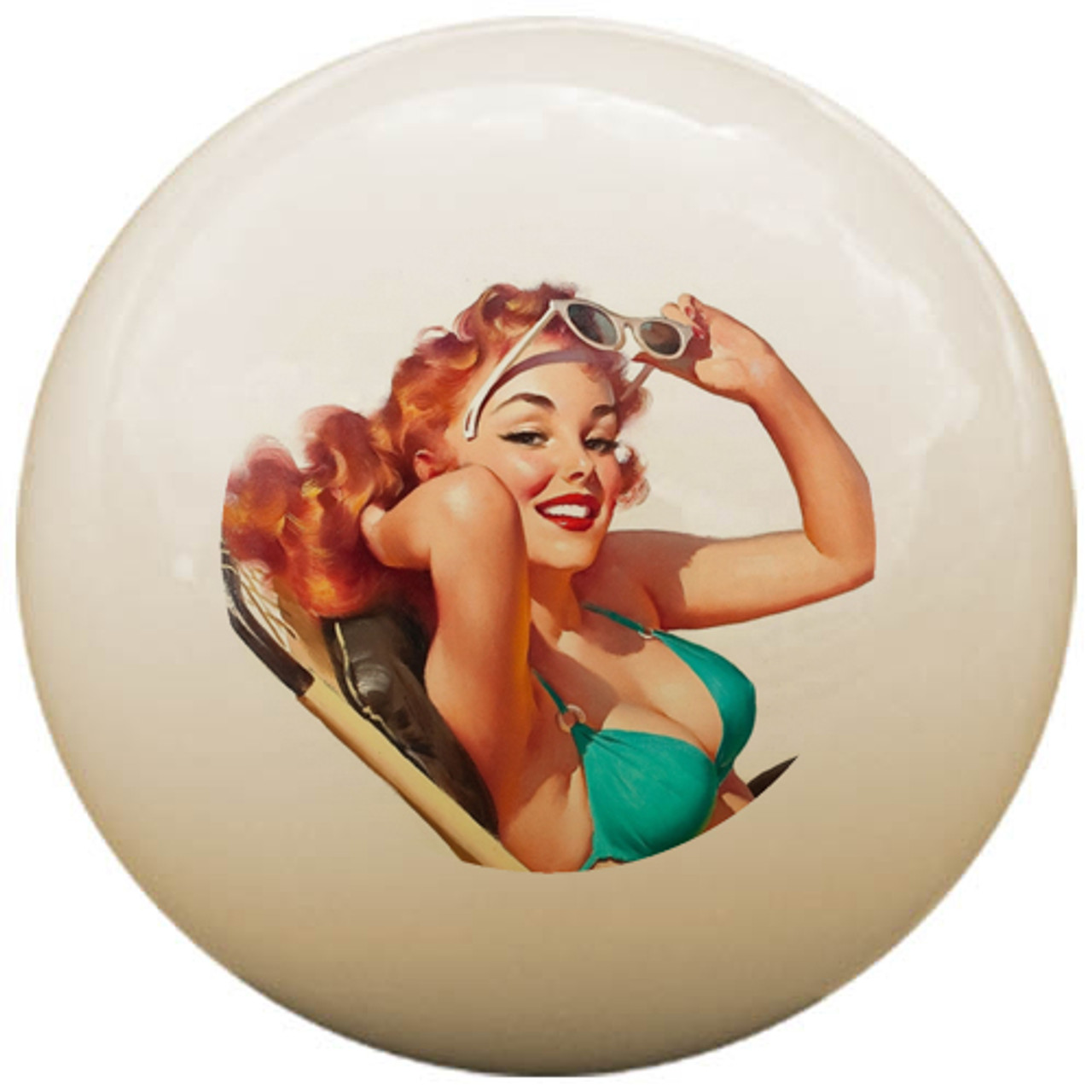 Custom Pool Cue Ball - Pinup Girl