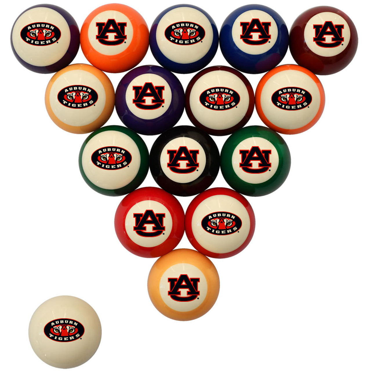 Auburn Tigers Billiard Ball Set - Standard Colors