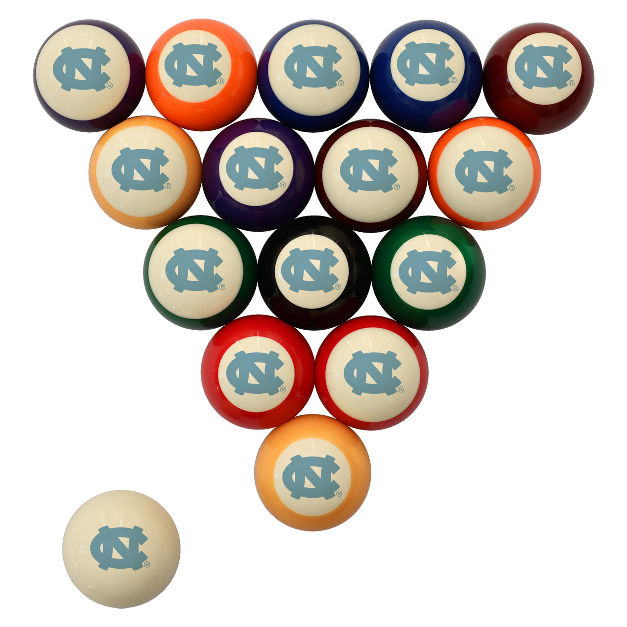 North Carolina Tar Heels Billiard Ball Set - Standard Colors