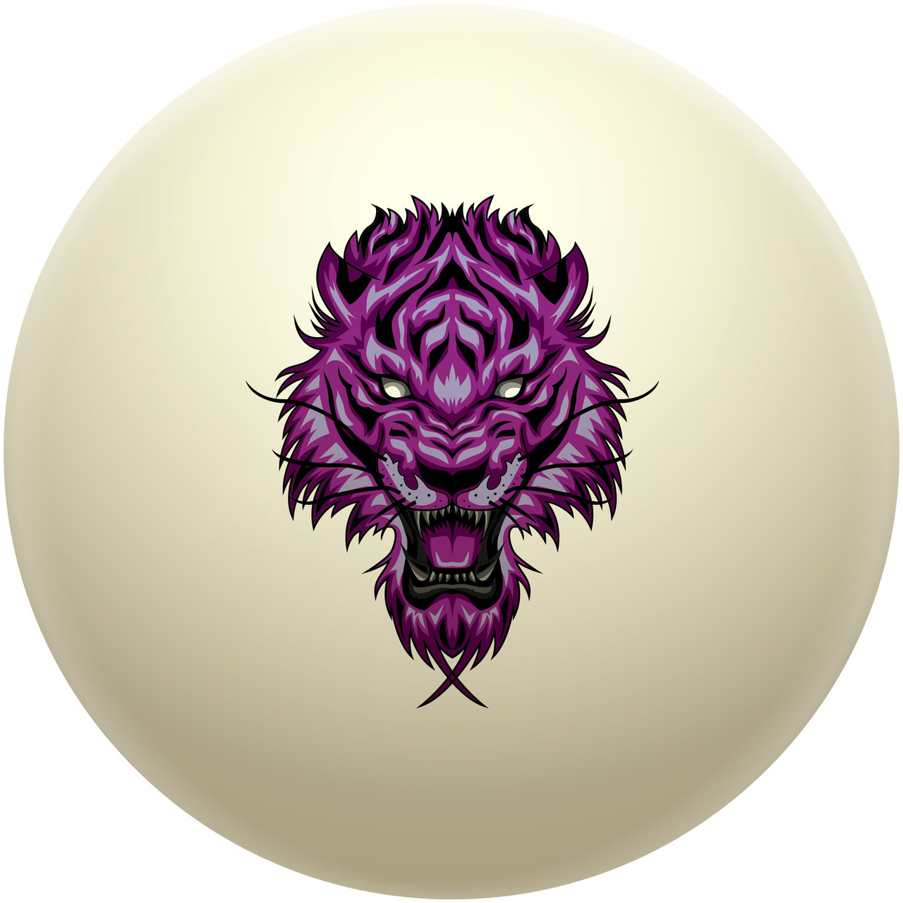 Purple Tiger Head Cue Ball