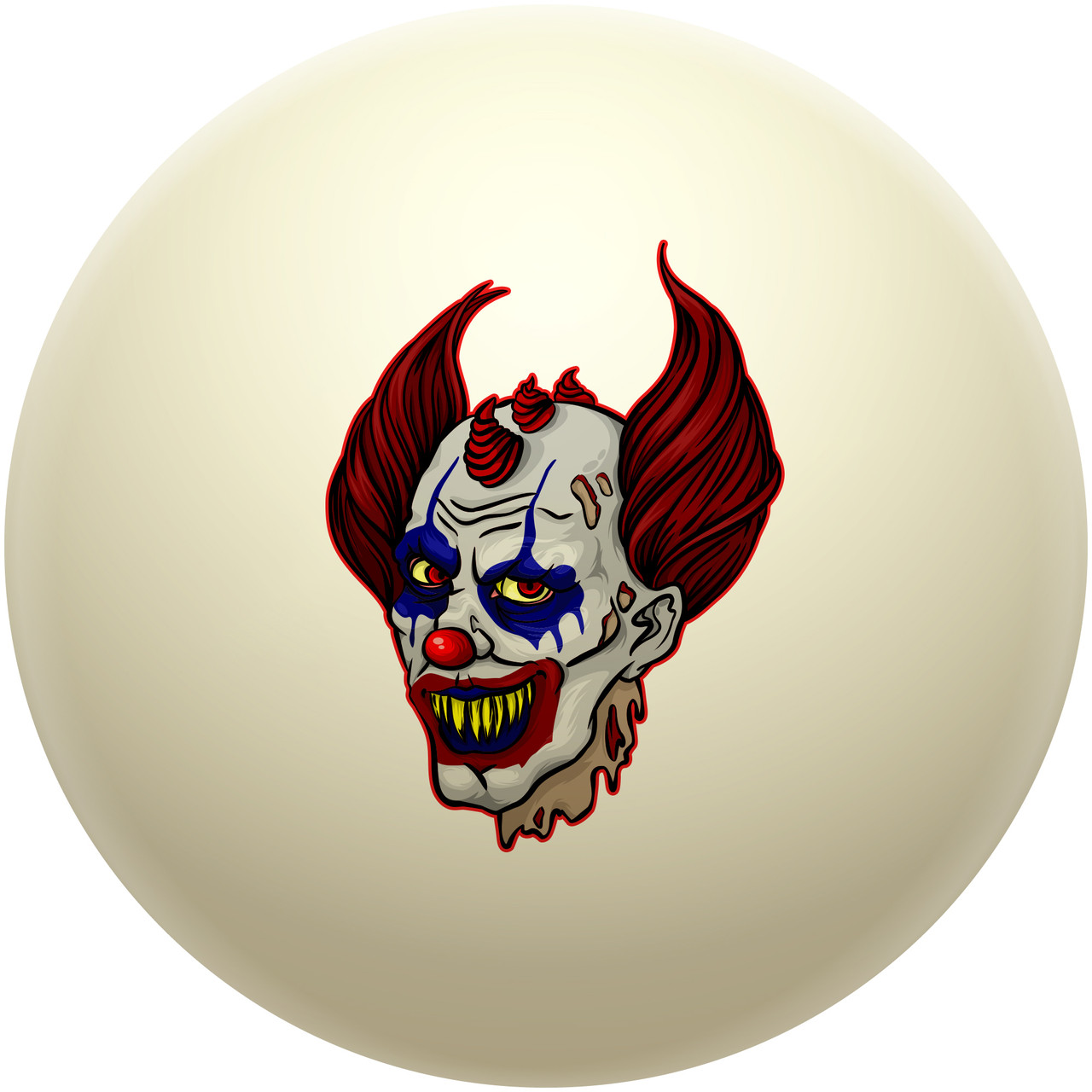 Horned Clown Head Cue Ball | CueSight.com