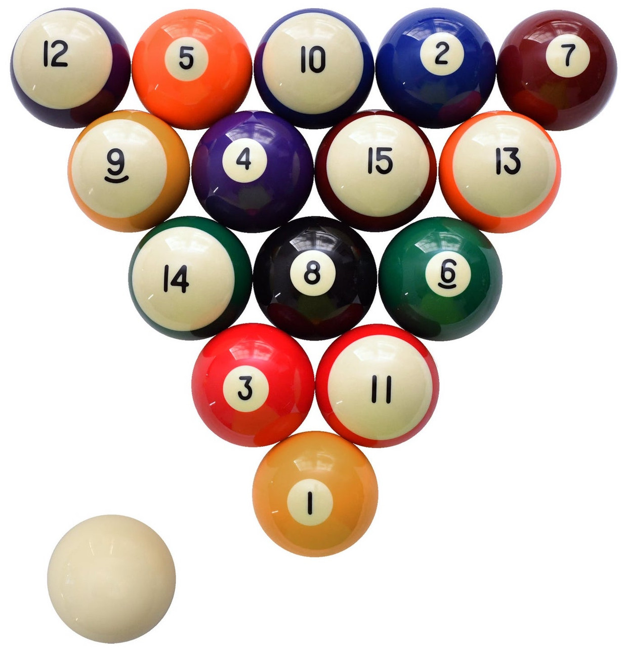 Numbered side of the ball set