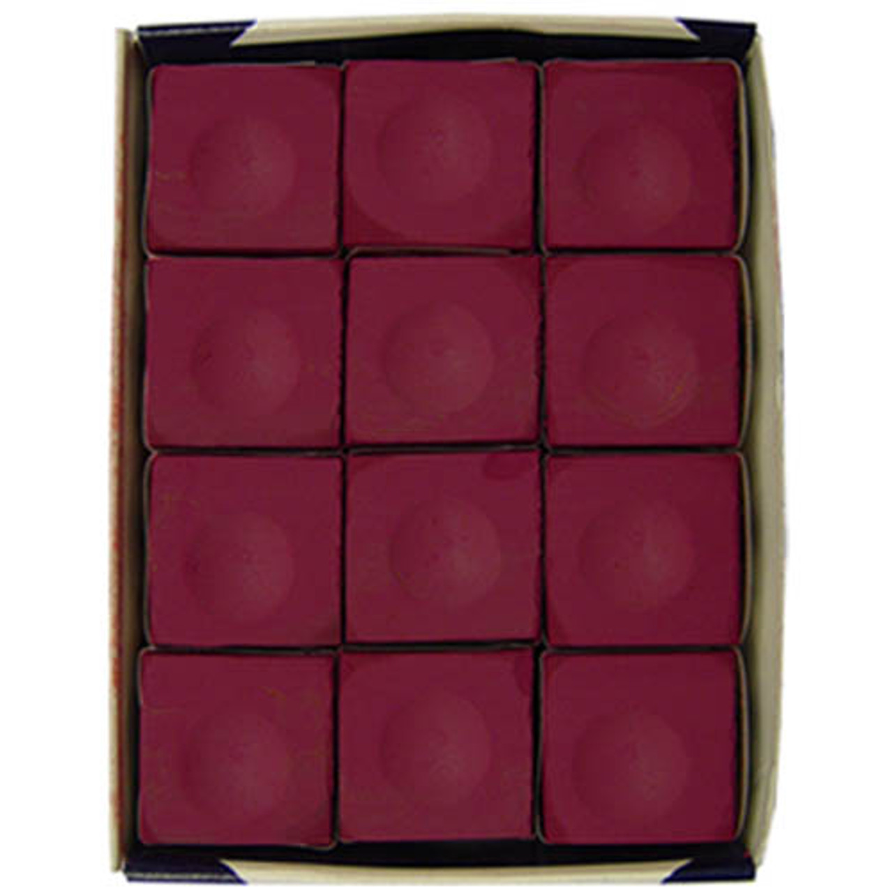 Silver Cup Chalk, Burgundy, 12-Piece Box