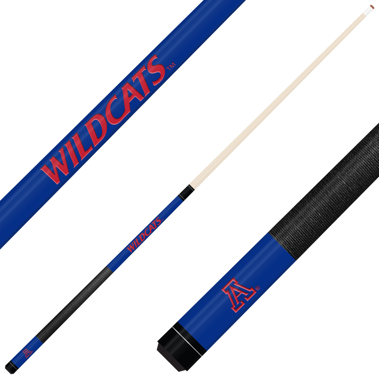 Arizona Wildcats Custom Engraved Red Billiard Cue - Blue