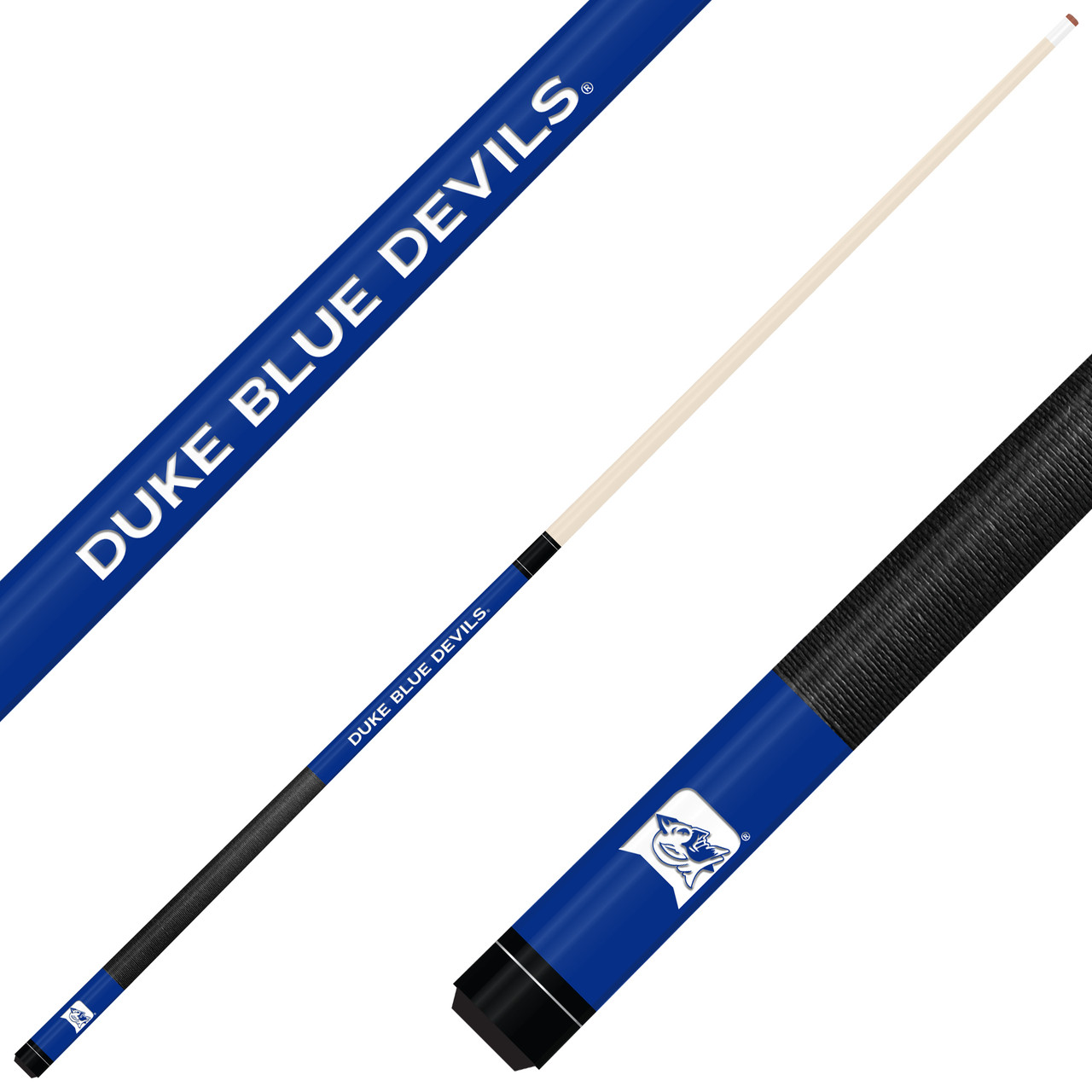 Duke Blue Devils Custom Engraved Blue Pool Cue - White
