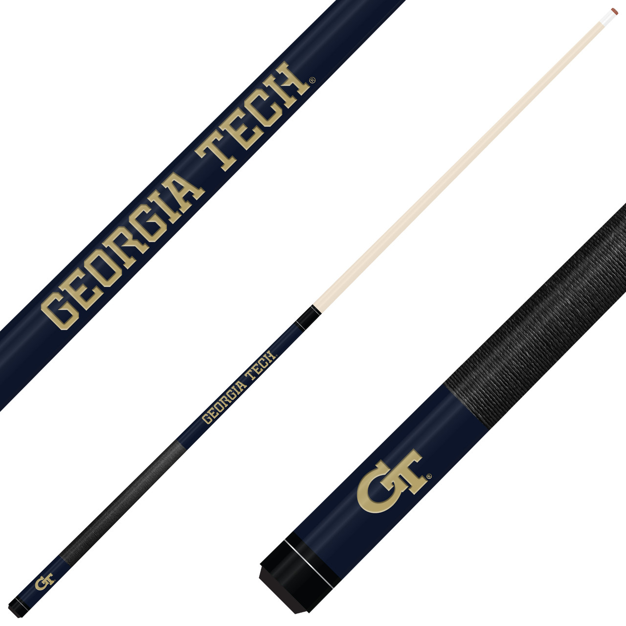 Georgia Tech Yellow Jackets Custom Engraved Navy Billiard Cue - Gold