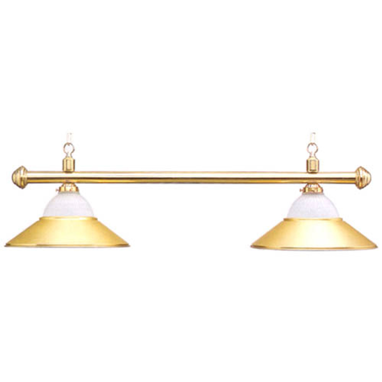 Sterling Deluxe Solid Brass Table Light, 44, 2 Brass/Glass Shades