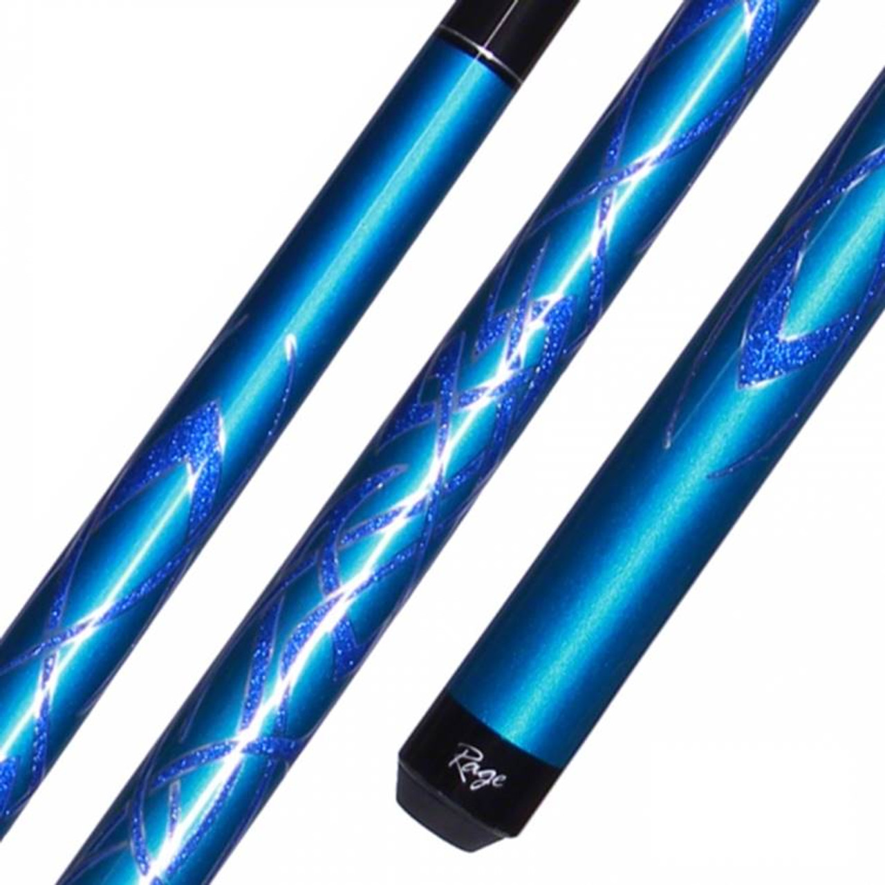 Rage Pool Cue RG87 Teal Kandy and Glitter Cue