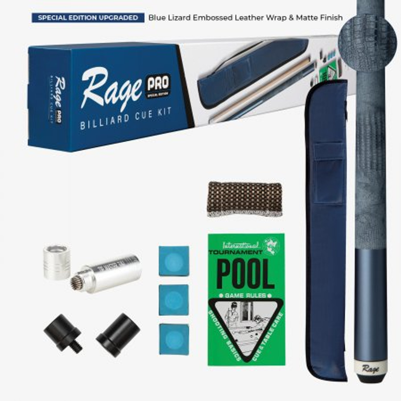 Rage RGPSMXBL Pre-Packed Billiard Cue Kit - Pro Special Edition